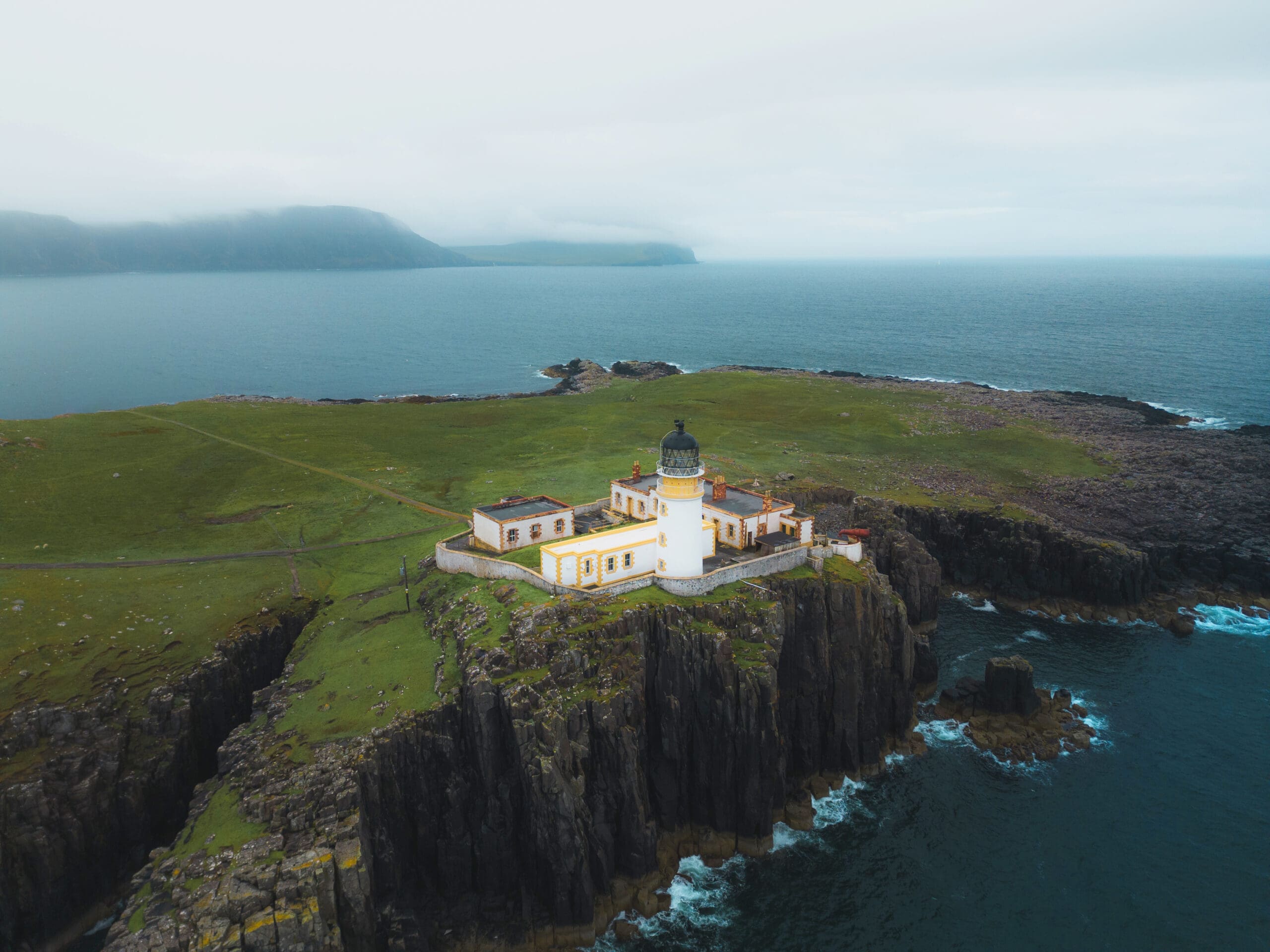 Neist point lighthouse on the Isle of Skye, Scotland, UK