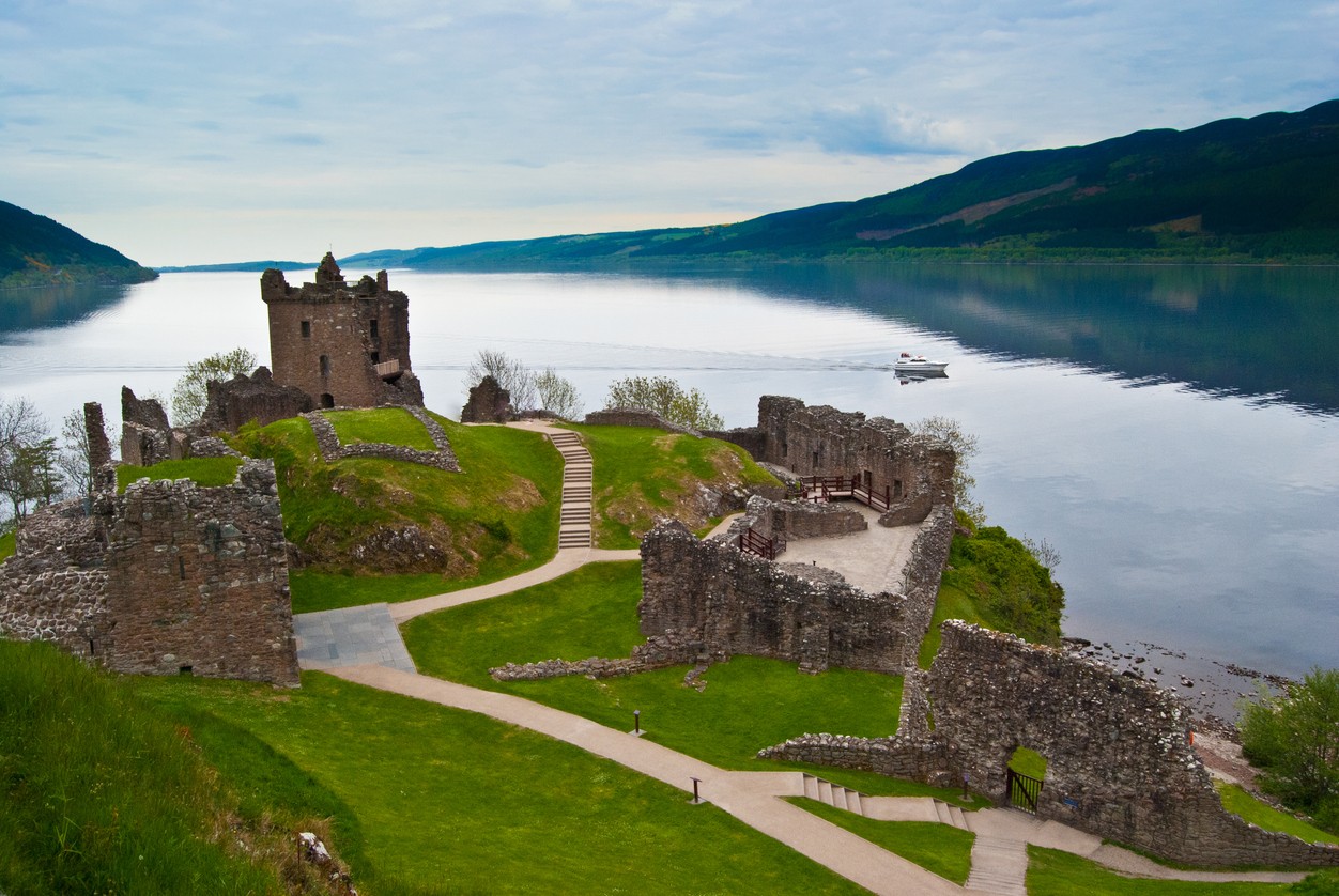 View of Urquhart Castle on a nice day View of Urquhart Castle on a nice day