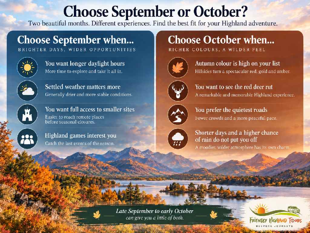 Choose September or October for a Scottish Highlands trip