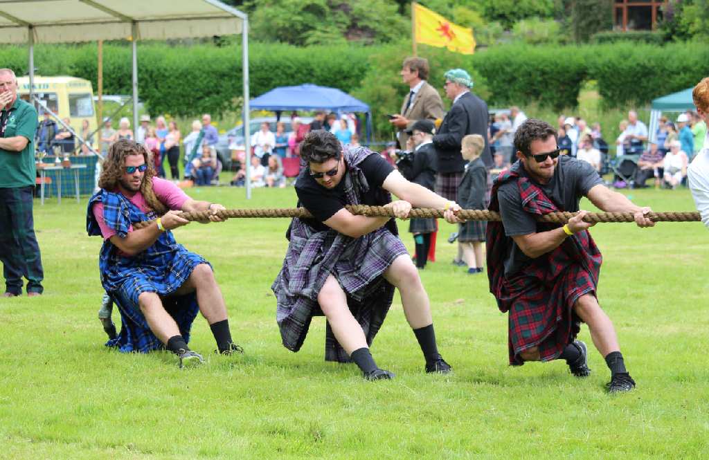 Traditional Highland Games gathering in Scotland during September