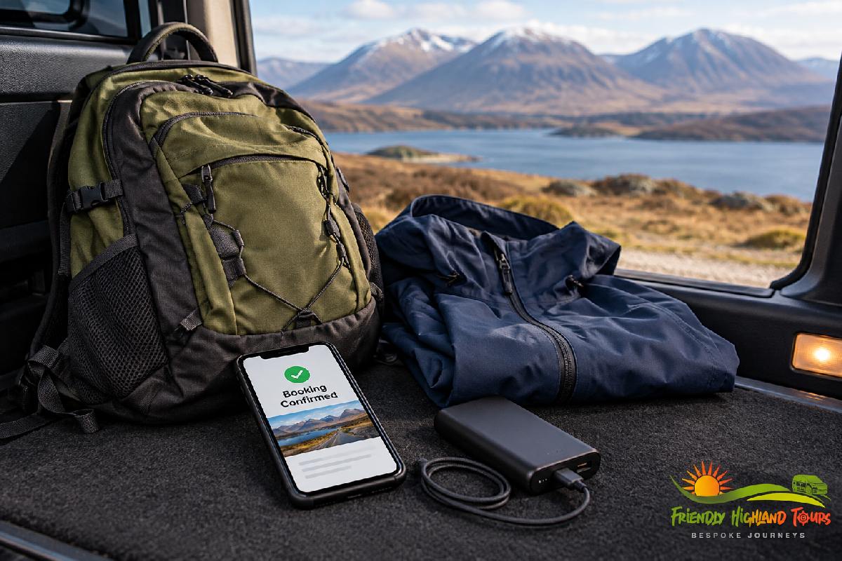 Essential items for a Scottish Highland day tour